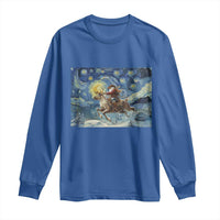 Cowboy Santa Starry Night Christmas Long Sleeve Shirt - Wonder Print Shop