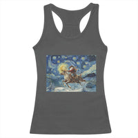Cowboy Santa Starry Night Christmas Racerback Tank Top - Wonder Print Shop