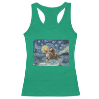 Cowboy Santa Starry Night Christmas Racerback Tank Top - Wonder Print Shop