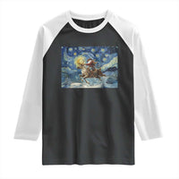 Cowboy Santa Starry Night Christmas Raglan Shirt - Wonder Print Shop