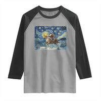 Cowboy Santa Starry Night Christmas Raglan Shirt - Wonder Print Shop