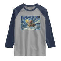 Cowboy Santa Starry Night Christmas Raglan Shirt - Wonder Print Shop