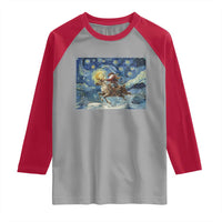 Cowboy Santa Starry Night Christmas Raglan Shirt - Wonder Print Shop