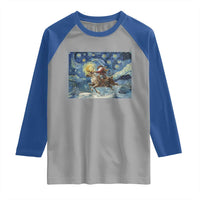 Cowboy Santa Starry Night Christmas Raglan Shirt - Wonder Print Shop