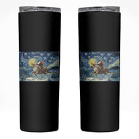 Cowboy Santa Starry Night Christmas Skinny Tumbler - Wonder Print Shop