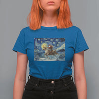 Cowboy Santa Starry Night Christmas T Shirt For Women - Wonder Print Shop