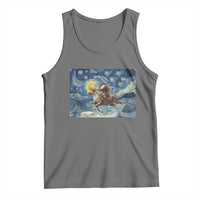 Cowboy Santa Starry Night Christmas Tank Top - Wonder Print Shop