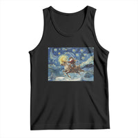 Cowboy Santa Starry Night Christmas Tank Top - Wonder Print Shop