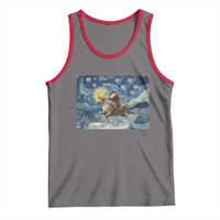 Cowboy Santa Starry Night Christmas Tank Top - Wonder Print Shop