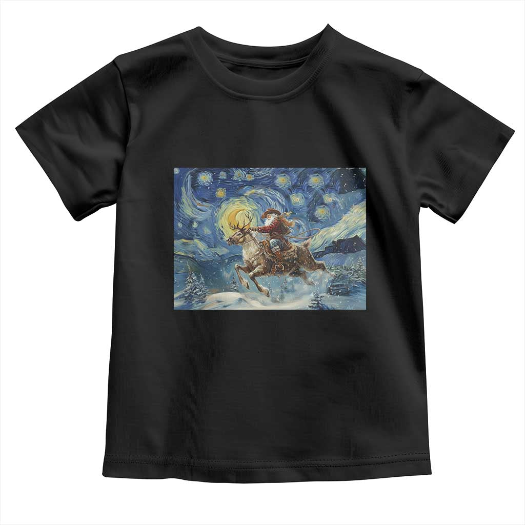 Cowboy Santa Starry Night Christmas Toddler T Shirt - Wonder Print Shop