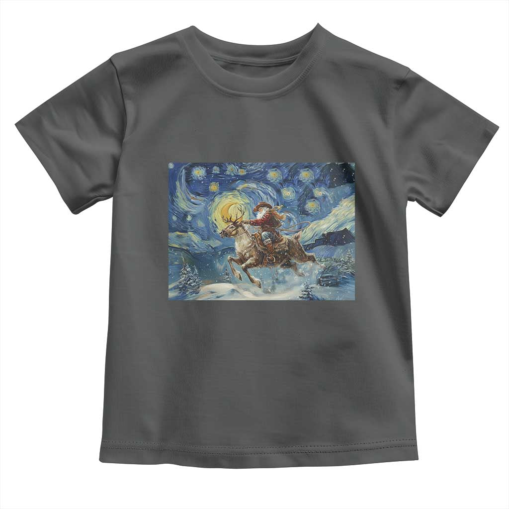 Cowboy Santa Starry Night Christmas Toddler T Shirt - Wonder Print Shop