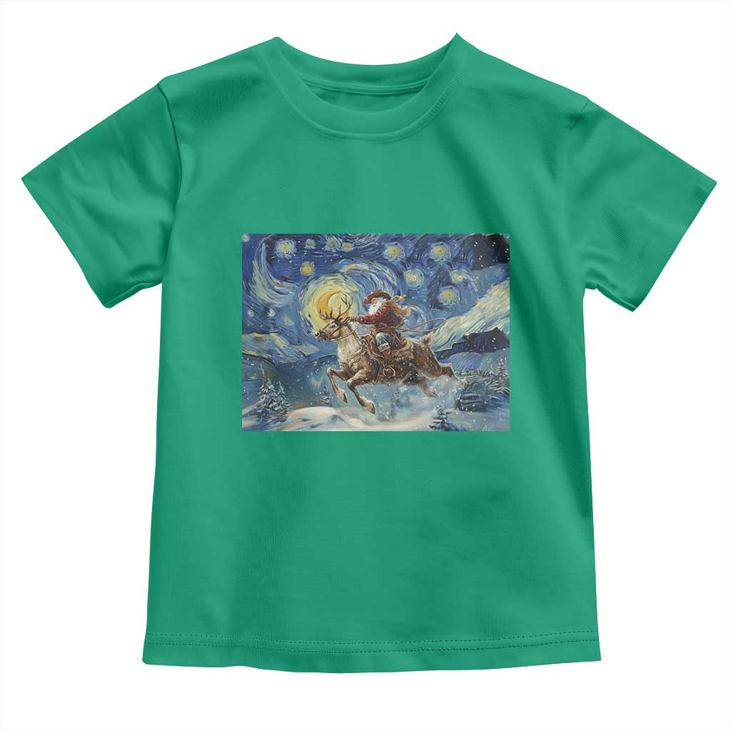 Cowboy Santa Starry Night Christmas Toddler T Shirt - Wonder Print Shop
