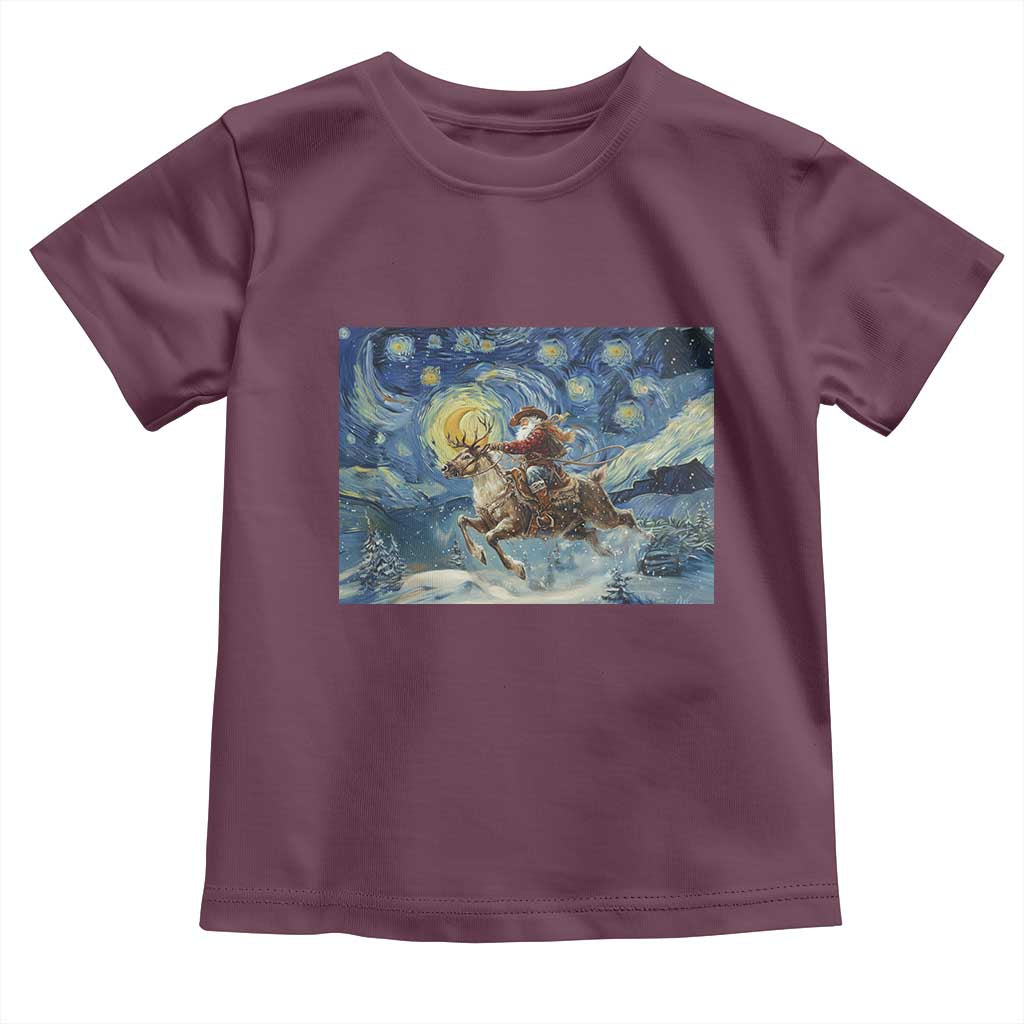 Cowboy Santa Starry Night Christmas Toddler T Shirt - Wonder Print Shop