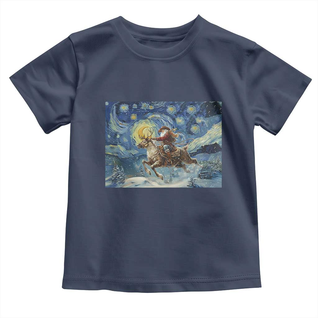 Cowboy Santa Starry Night Christmas Toddler T Shirt - Wonder Print Shop