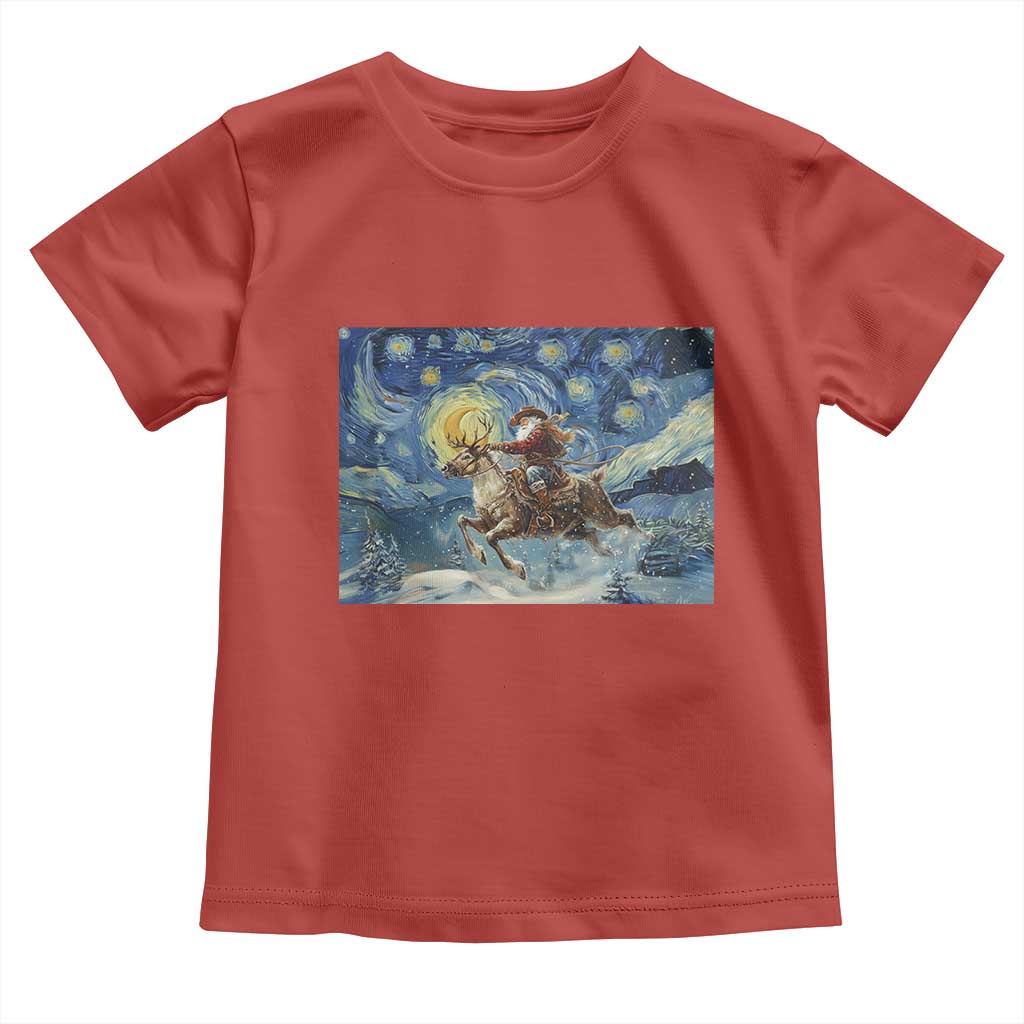 Cowboy Santa Starry Night Christmas Toddler T Shirt - Wonder Print Shop
