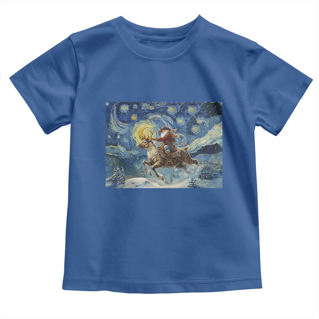 Cowboy Santa Starry Night Christmas Toddler T Shirt - Wonder Print Shop