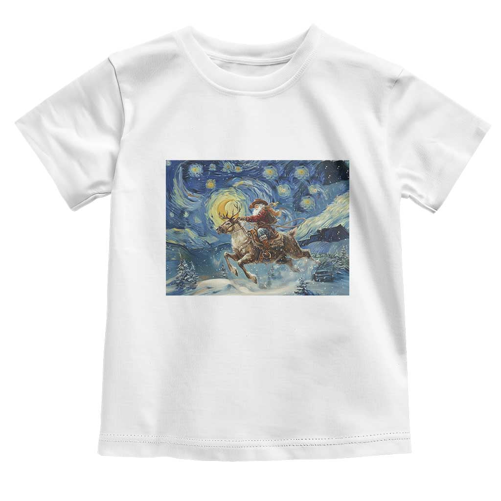 Cowboy Santa Starry Night Christmas Toddler T Shirt - Wonder Print Shop