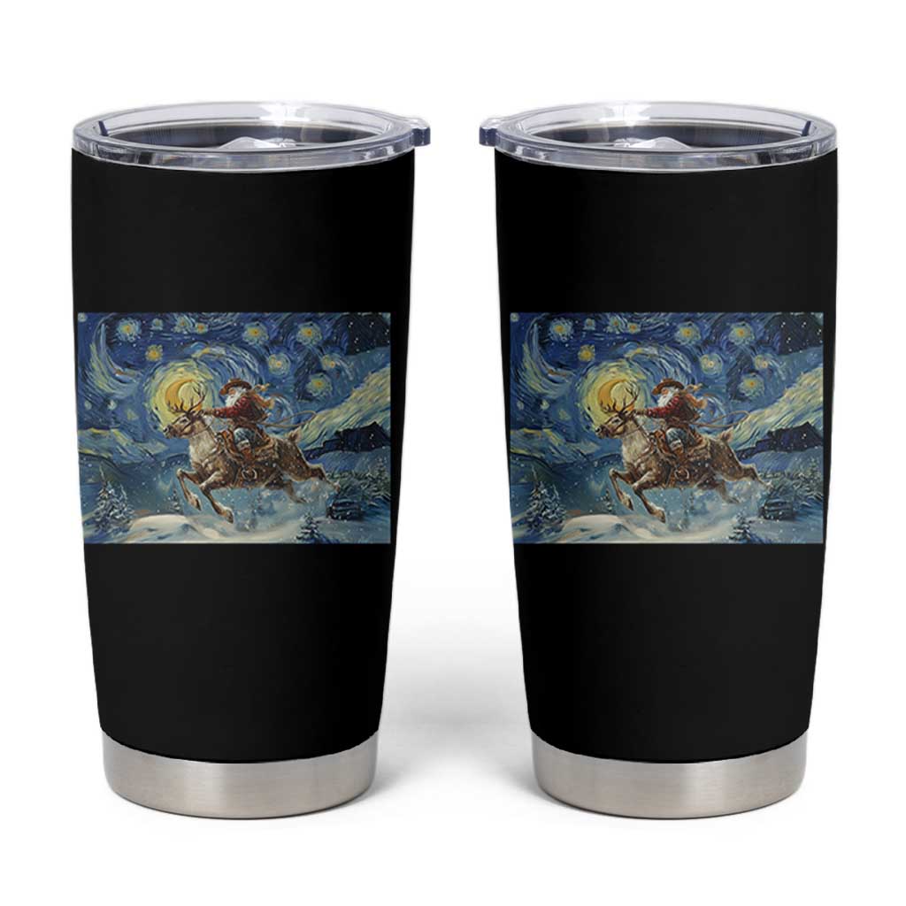 Cowboy Santa Starry Night Christmas Tumbler Cup - Wonder Print Shop