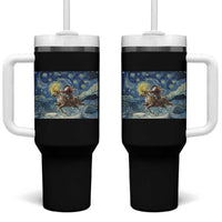 Cowboy Santa Starry Night Christmas Tumbler With Handle - Wonder Print Shop