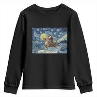 Cowboy Santa Starry Night Christmas Youth Sweatshirt - Wonder Print Shop