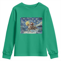 Cowboy Santa Starry Night Christmas Youth Sweatshirt - Wonder Print Shop
