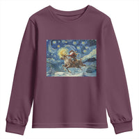 Cowboy Santa Starry Night Christmas Youth Sweatshirt - Wonder Print Shop