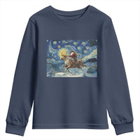 Cowboy Santa Starry Night Christmas Youth Sweatshirt - Wonder Print Shop