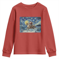 Cowboy Santa Starry Night Christmas Youth Sweatshirt - Wonder Print Shop