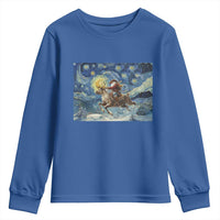 Cowboy Santa Starry Night Christmas Youth Sweatshirt - Wonder Print Shop