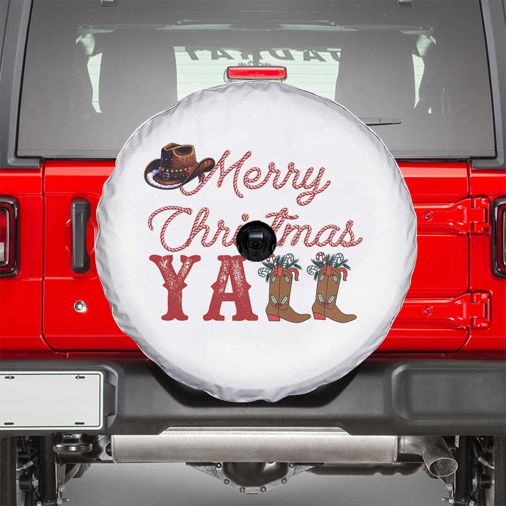 Western Cowboy Howdy Spare Tire Cover Merry Christmas Yall Cowgirl Boots Hat - Wonder Print Shop