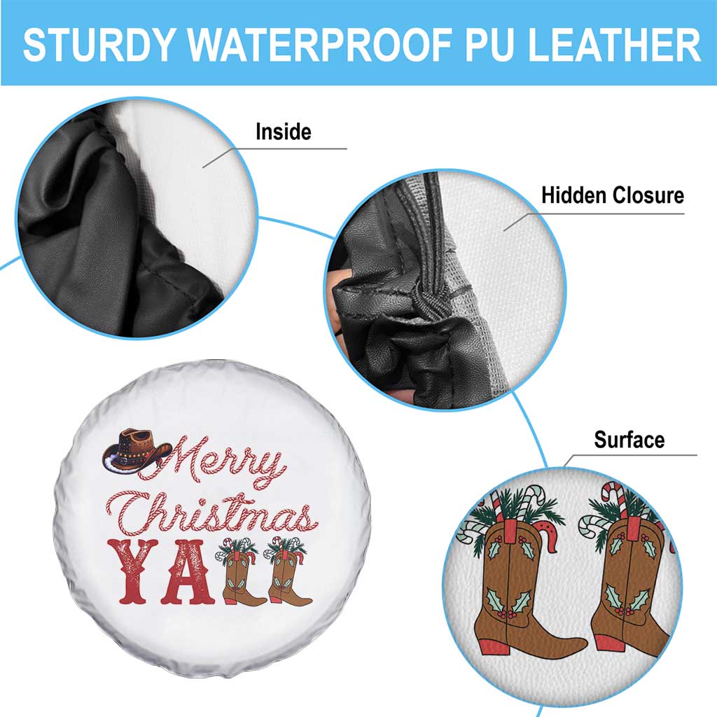 Western Cowboy Howdy Spare Tire Cover Merry Christmas Yall Cowgirl Boots Hat - Wonder Print Shop