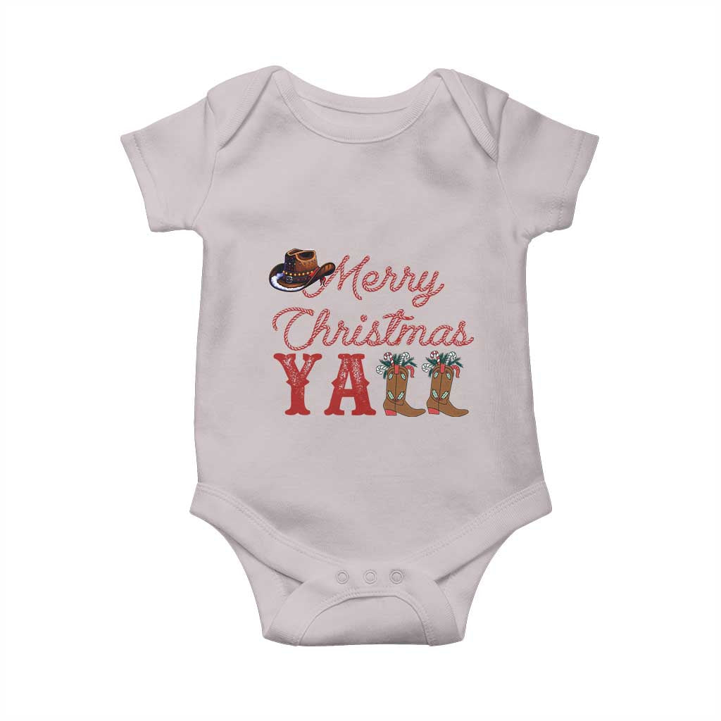 Western Cowboy Howdy Baby Onesie Merry Christmas Yall Cowgirl Boots Hat - Wonder Print Shop