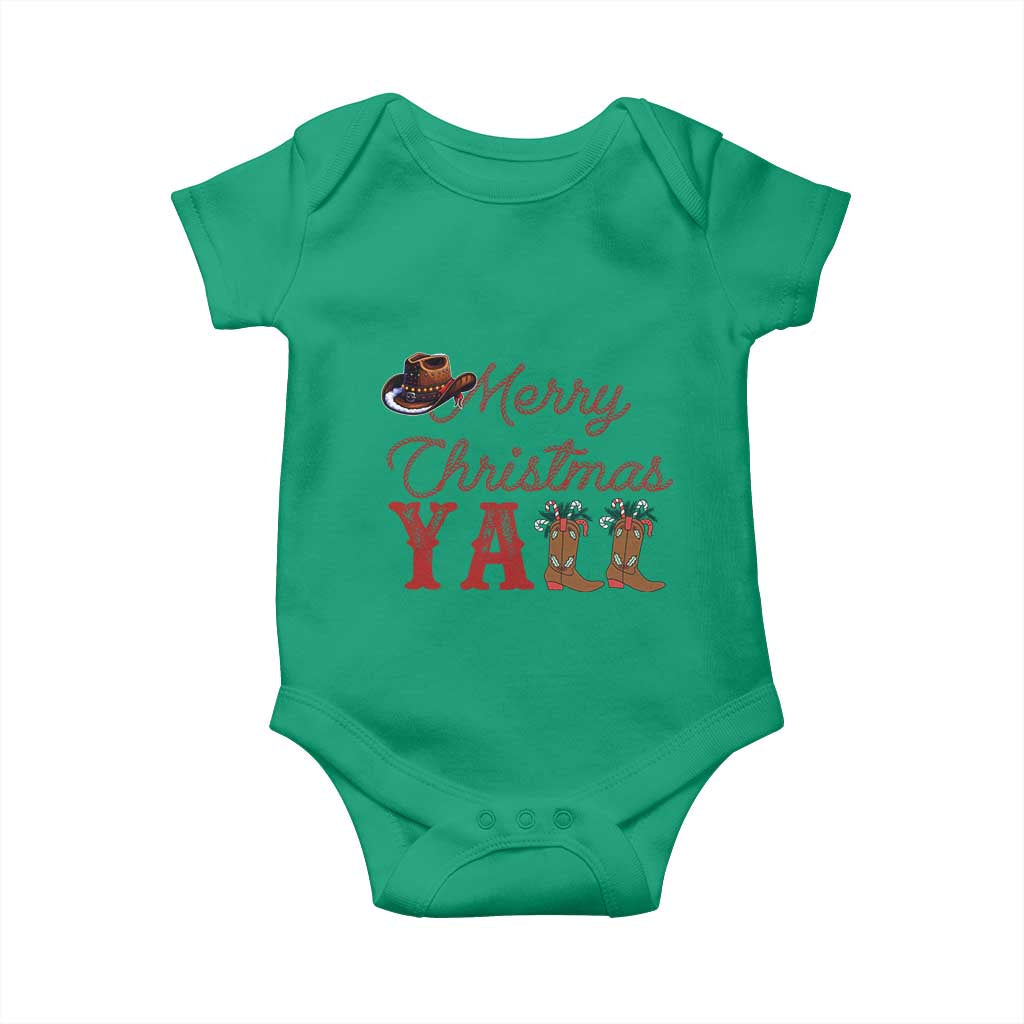 Western Cowboy Howdy Baby Onesie Merry Christmas Yall Cowgirl Boots Hat - Wonder Print Shop