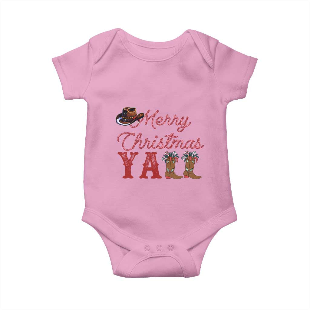 Western Cowboy Howdy Baby Onesie Merry Christmas Yall Cowgirl Boots Hat - Wonder Print Shop