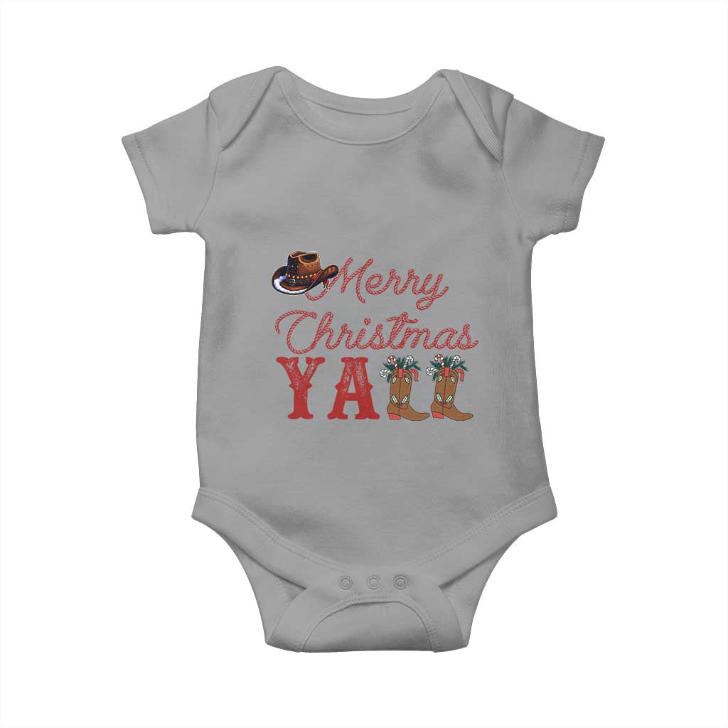 Western Cowboy Howdy Baby Onesie Merry Christmas Yall Cowgirl Boots Hat - Wonder Print Shop