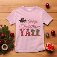 Western Cowboy Howdy T Shirt Merry Christmas Yall Cowgirl Boots Hat - Wonder Print Shop
