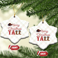 Western Cowboy Howdy Ceramic Ornament Merry Christmas Yall Cowgirl Boots Hat - Wonder Print Shop