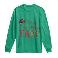 Western Cowboy Howdy Long Sleeve Shirt Merry Christmas Yall Cowgirl Boots Hat - Wonder Print Shop