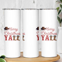 Western Cowboy Howdy Skinny Tumbler Merry Christmas Yall Cowgirl Boots Hat - Wonder Print Shop