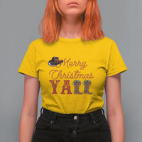 Western Cowboy Howdy T Shirt For Women Merry Christmas Yall Cowgirl Boots Hat - Wonder Print Shop