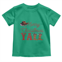 Western Cowboy Howdy Toddler T Shirt Merry Christmas Yall Cowgirl Boots Hat - Wonder Print Shop