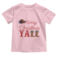 Western Cowboy Howdy Toddler T Shirt Merry Christmas Yall Cowgirl Boots Hat - Wonder Print Shop