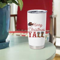 Western Cowboy Howdy Tumbler Cup Merry Christmas Yall Cowgirl Boots Hat - Wonder Print Shop