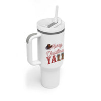 Western Cowboy Howdy Tumbler With Handle Merry Christmas Yall Cowgirl Boots Hat - Wonder Print Shop