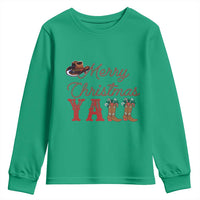 Western Cowboy Howdy Youth Sweatshirt Merry Christmas Yall Cowgirl Boots Hat - Wonder Print Shop