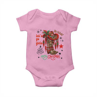 Let Us Go Girls Baby Onesie Christmas Cowgirl Boots - Wonder Print Shop