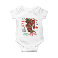 Let Us Go Girls Baby Onesie Christmas Cowgirl Boots - Wonder Print Shop