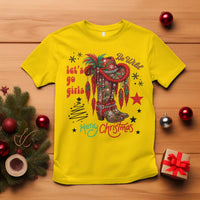 Let Us Go Girls T Shirt Christmas Cowgirl Boots - Wonder Print Shop