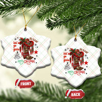 Let Us Go Girls Ceramic Ornament Christmas Cowgirl Boots - Wonder Print Shop