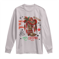 Let Us Go Girls Long Sleeve Shirt Christmas Cowgirl Boots - Wonder Print Shop